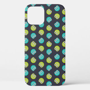 Blue And Green Bugs Pattern iPhone 12 Case