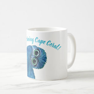 Blue and Green Burrowing Owl Decor Coffee Mug