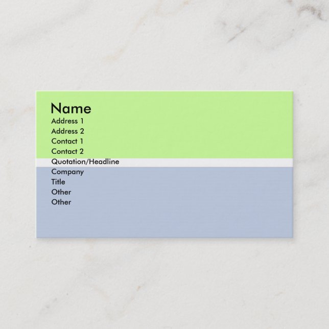 Blue and Green  Business Card (Front)