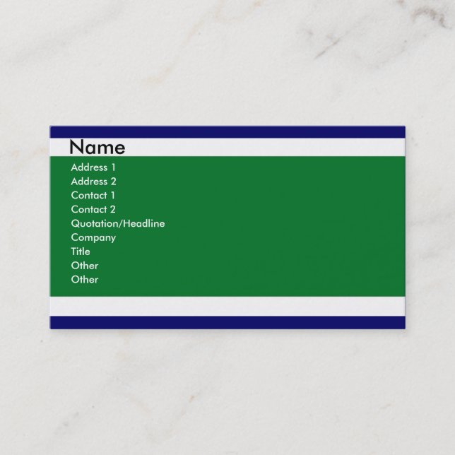 Blue and Green Business Cards (Front)