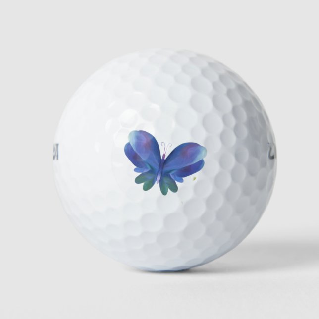 Blue and Green Butterfly Golf Balls (Front)