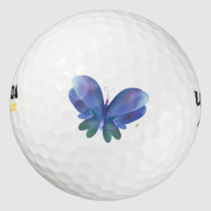 Blue and Green Butterfly Golf Balls
