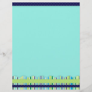 Blue and Green Candy Striped Letterhead