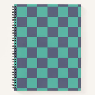 Blue and Green Chequerboard Notebook