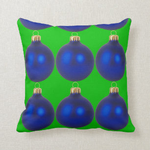 Blue and Green Christmas Holiday Home Decoration Cushion