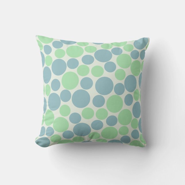 Blue and Green Circle Pattern Cushion (Front)