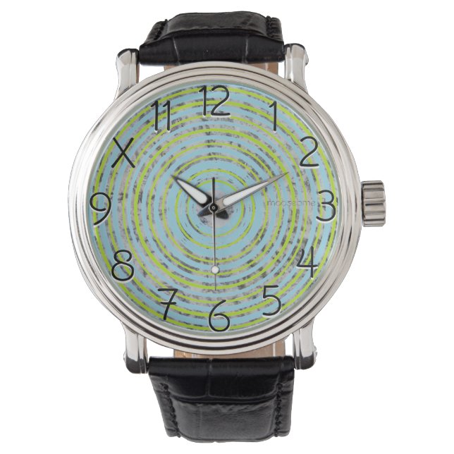 Blue and Green Circles eWatch Watch (Front)