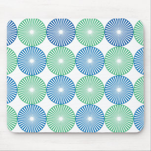 Blue and green circular design mouse mat