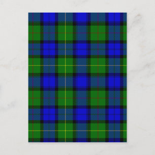 Blue and Green Clan Farquharson Tartan Postcard