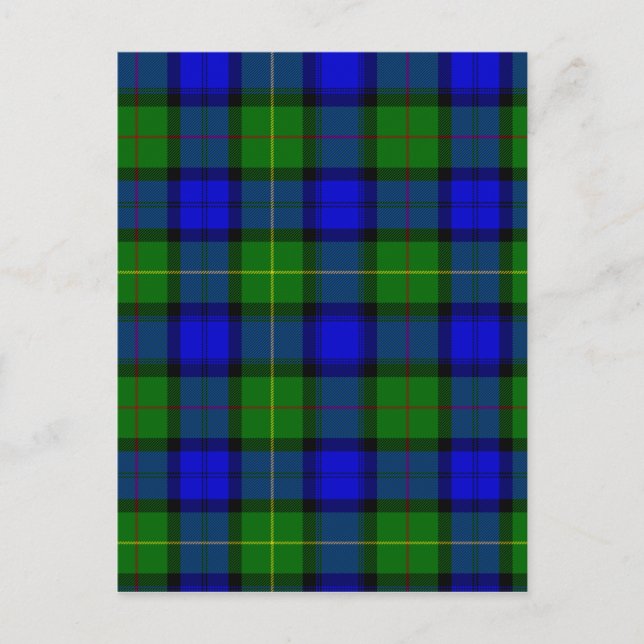 Blue and Green Clan Farquharson Tartan Postcard (Front)