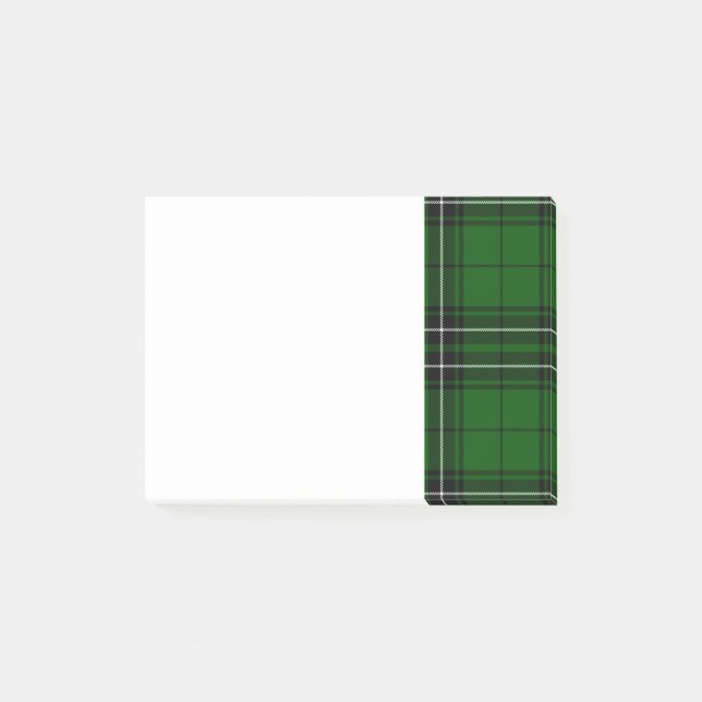 Blue and Green Clan MacLean Tartan Post-it Notes (Front)