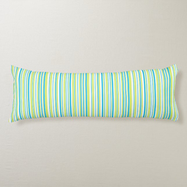 Blue and green colours simple Stripes Pattern Body Cushion (Front)