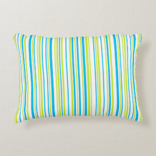 Blue and green colours simple Stripes Pattern Decorative Cushion