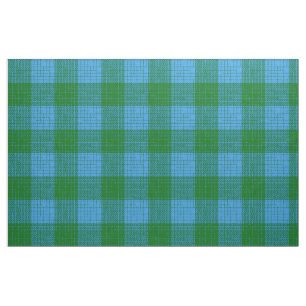 Blue and Green Crosshatch Chequered Design  Fabric