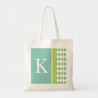 Blue and Green Diamond Monogram Bag