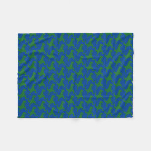 Blue and Green Dinosaur Christmas Fleece Blanket