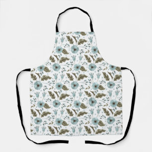 Blue and Green Floral Apron