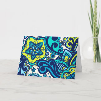 Blue and Green Floral Card