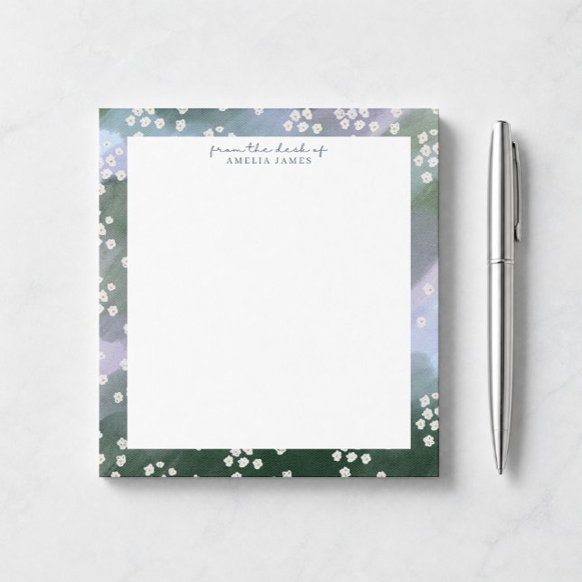 Blue and green Floral Desk Notepad (Creator Uploaded)
