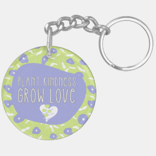 Blue and Green Floral Kindness Keychain
