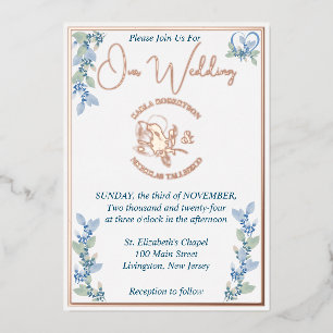 Blue and Green Floral Pink Wedding