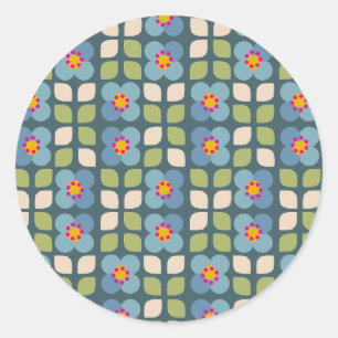 Blue and Green Floral Sticker - Bloom & Stick