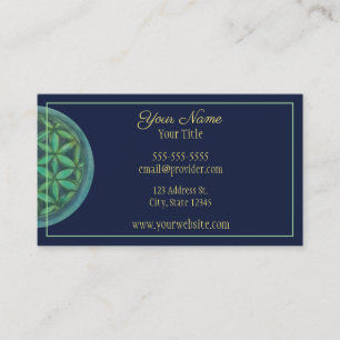 Blue and Green Flower of Life Business Cards