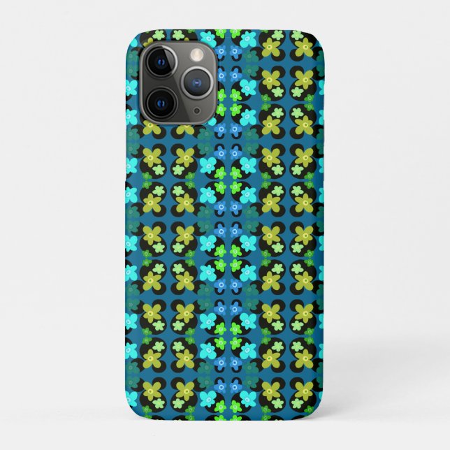 Blue and green flowers Case-Mate iPhone case (Back)