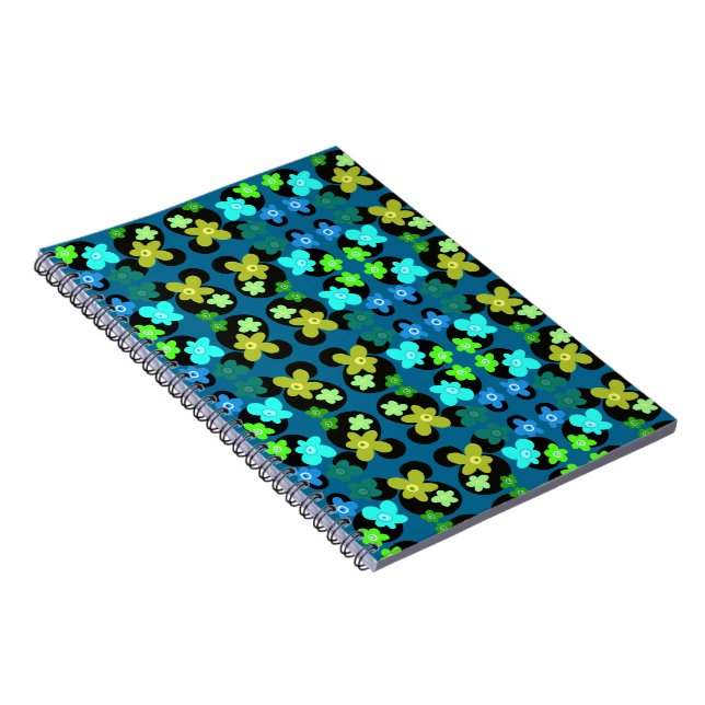 Blue and green flowers notebook (Right Side)