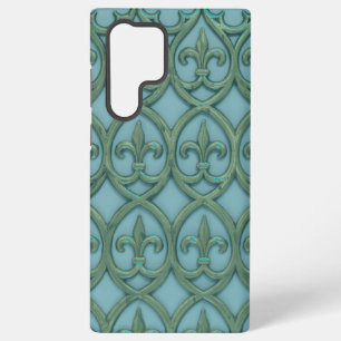 Blue And Green Fluer-de-lis Pattern Samsung Galaxy Case