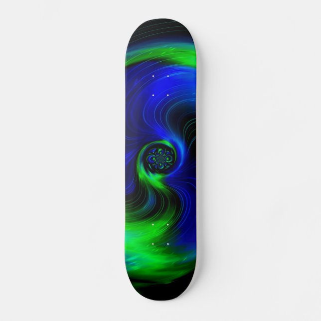 Blue and Green Galaxy Skateboard (Front)