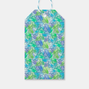 Blue and green gems . gift tags