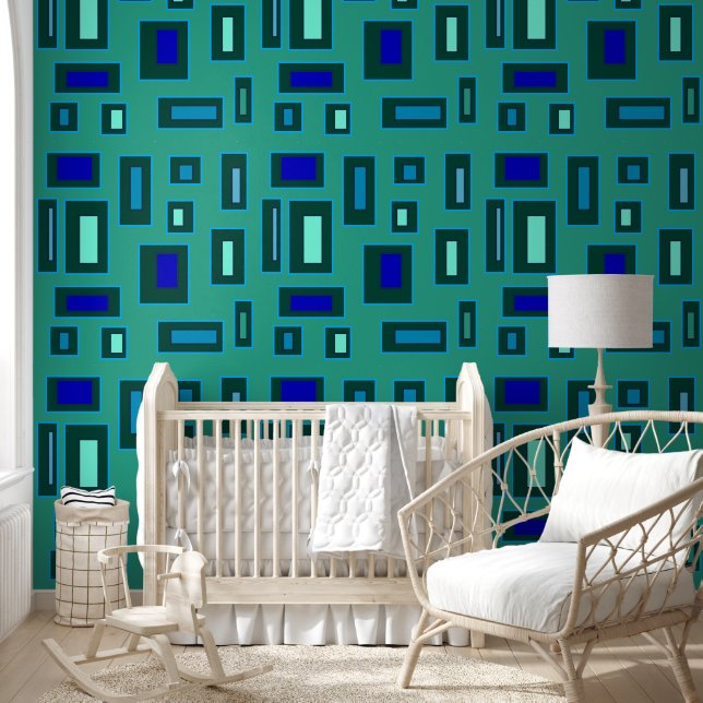Blue and green geometric design  wallpaper (Kids)