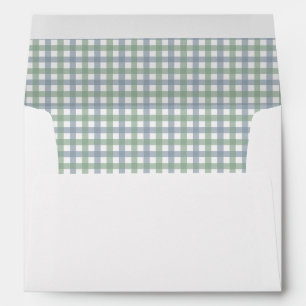 Blue and Green Gingham Envelope