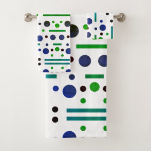 Blue and green Greenleaf: Dots and lines Bath Towel Set