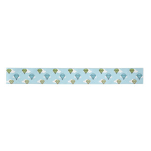 Blue and Green Hot Air Balloons Ribbon Satin Ribbon