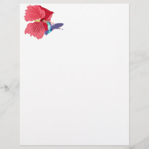 Blue and Green Hummingbird Custom Letterhead