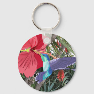 Blue and Green Hummingbird Key Ring