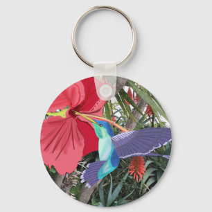 Blue and Green Hummingbird Key Ring