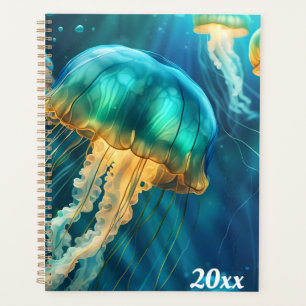 Blue and Green Jellyfish Planner