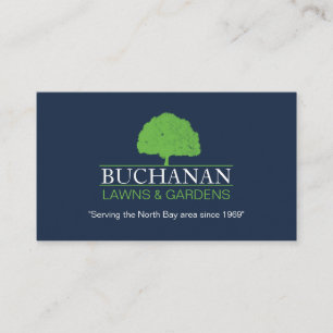 Blue and Green Lawn Care and Gardening Business Card