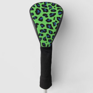 Blue and Green Leopard Print Golf Head Cover
