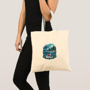 Blue and Green Love Bali Tote Bag