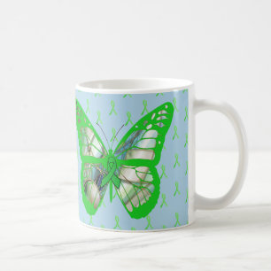 Blue and Green Lyme Disease Awareness Butterfly Coffee Mug