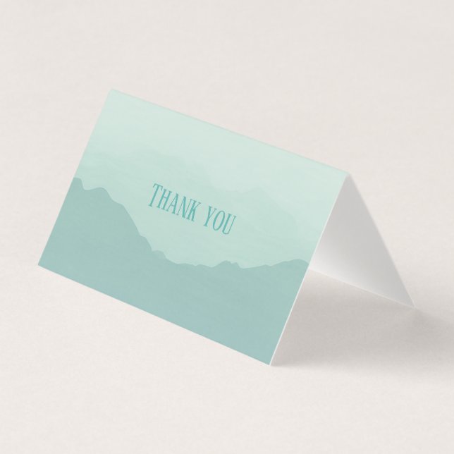 Blue and green mountains thank you card (Front)