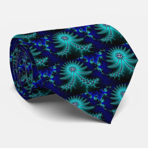 Blue and Green Octopus Fractal Tie