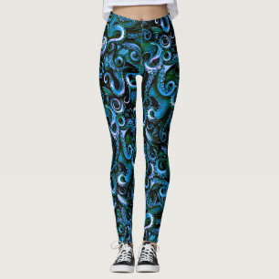 Blue and Green Octopus Tentacles Leggings