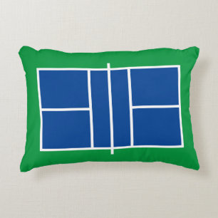Blue and green pickleball court decorative decorative cushion