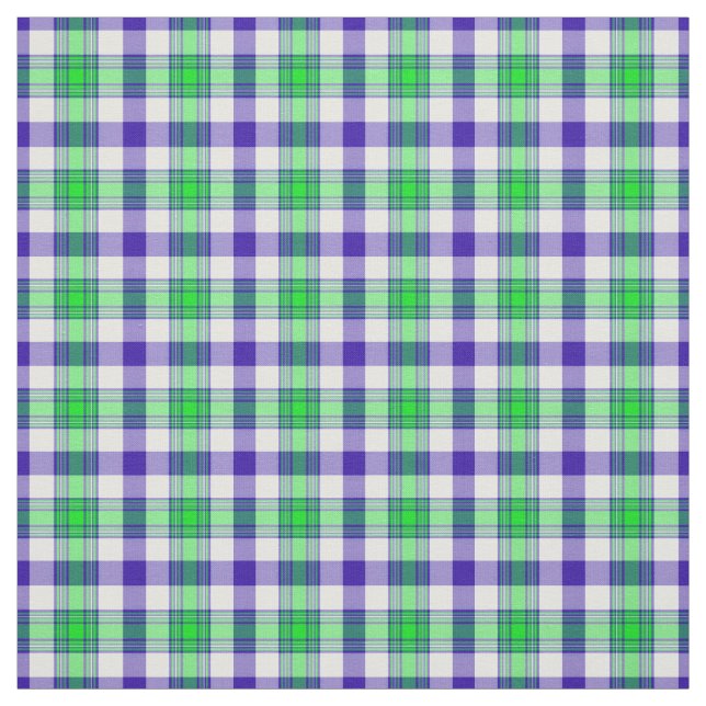 Blue and Green Plaid Fabric (Swatch)
