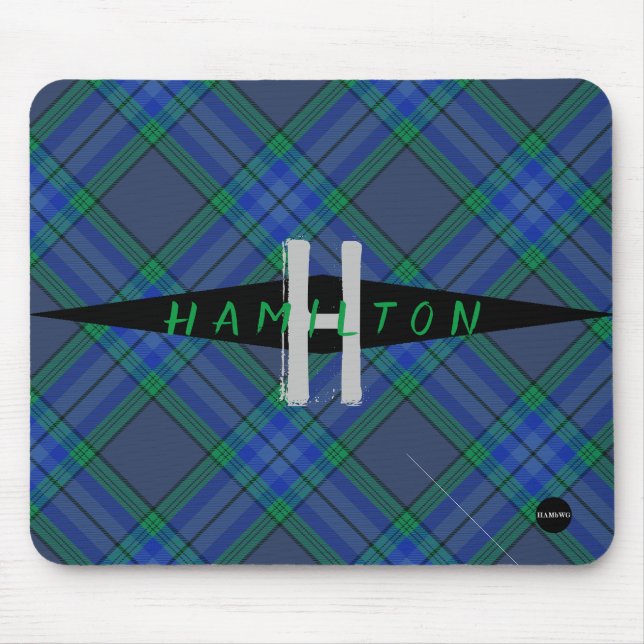 Blue and green Plaid Mousepad - HAMbyWG (Front)